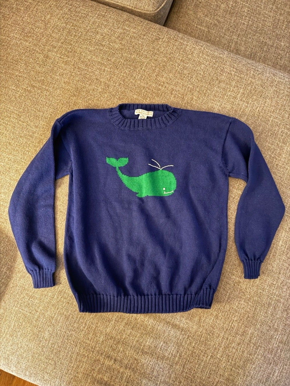 The Beaufort Bonnet Company 100% cotton whale sweater